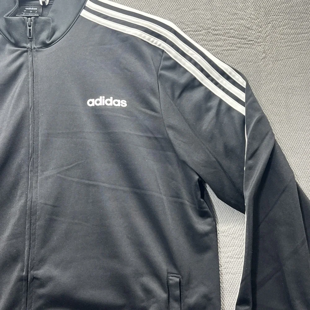 Adidas‎ Essential 3S Track Jacket Men's Full Zip Black DQ3070 Size Large